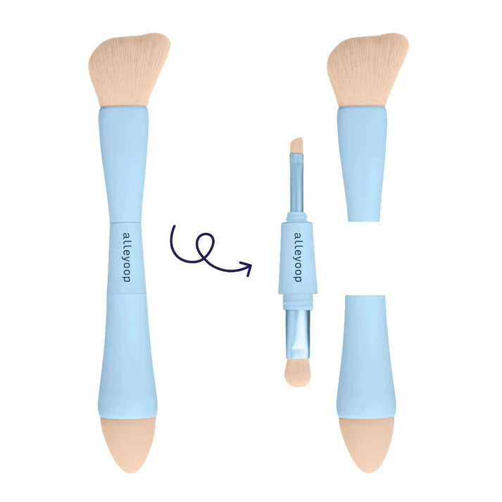 4-in-1 Makeup Brush – Portable, Stylish & Functional